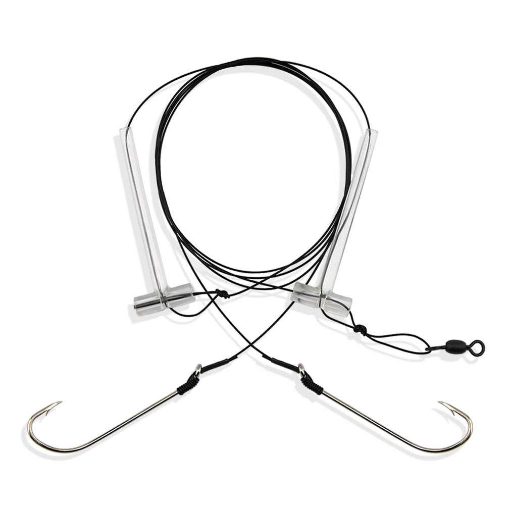 Aqua-Clear Hi-Lo Bluefish Wire Rig showing Surflon Black wire on the rig