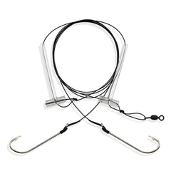 Aqua-Clear Hi-Lo Bluefish Wire Rig showing Surflon Black wire on the rig