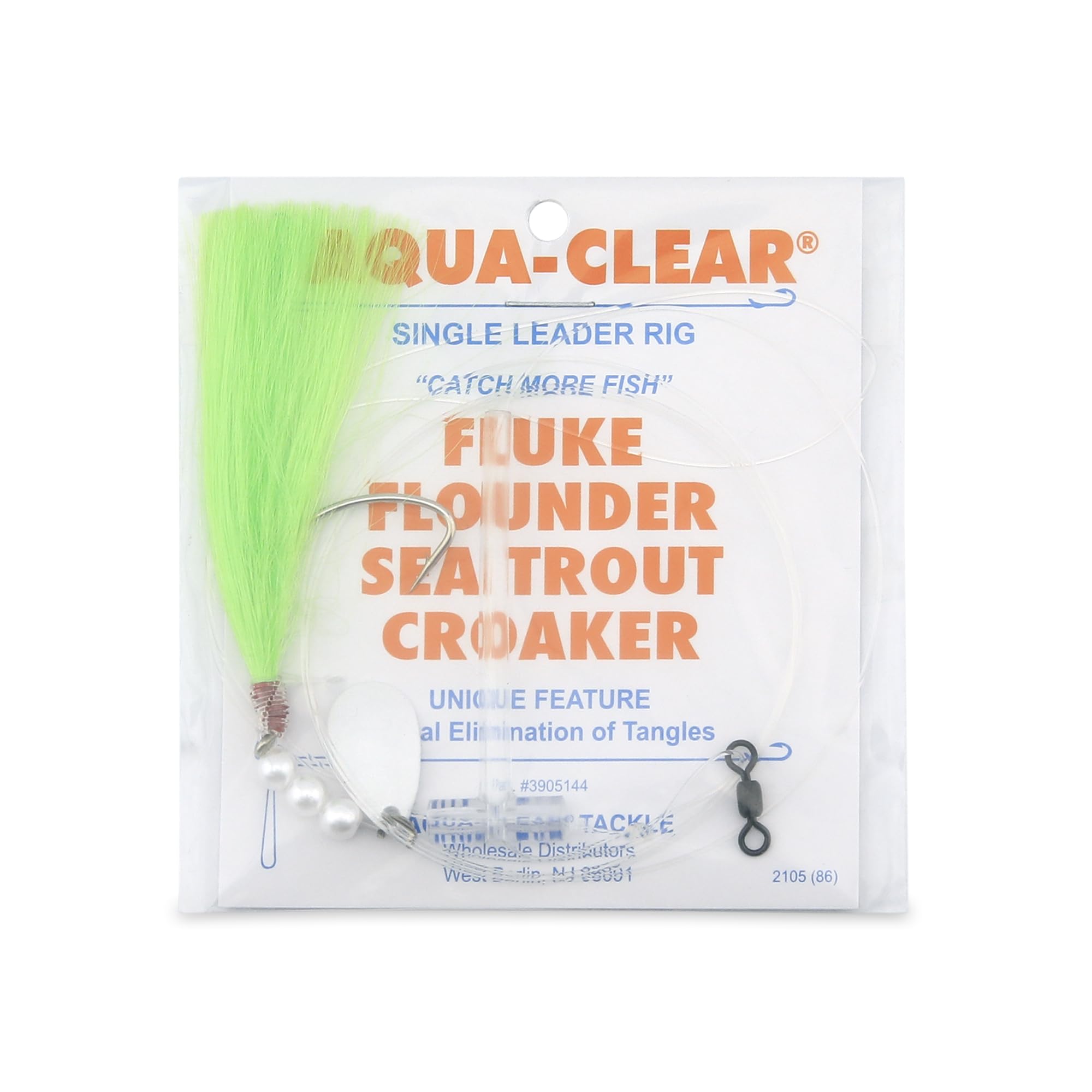 A Aqua-Clear XL Spinner Rig for flounder, optimized for dependable hooks and solid performance.