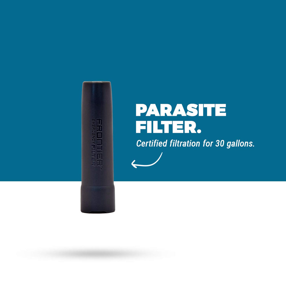 Aquamira Frontier straw in use, delivering steady flow for safe drinking water.