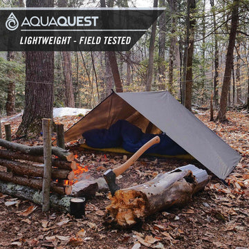 AquaQuest Defender Tarp packable with stuff sack for easy carry and setup
