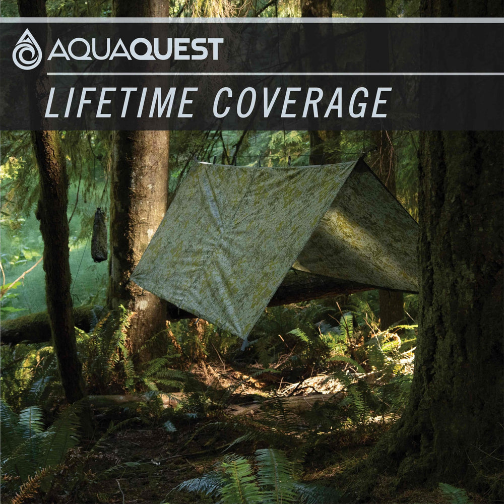 AquaQuest Defender Tarp stows compactly in its stuff sack for carry.
