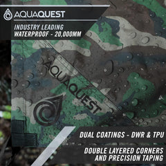 AquaQuest Defender Tarp seam-taped waterproof system blocks rain and wind