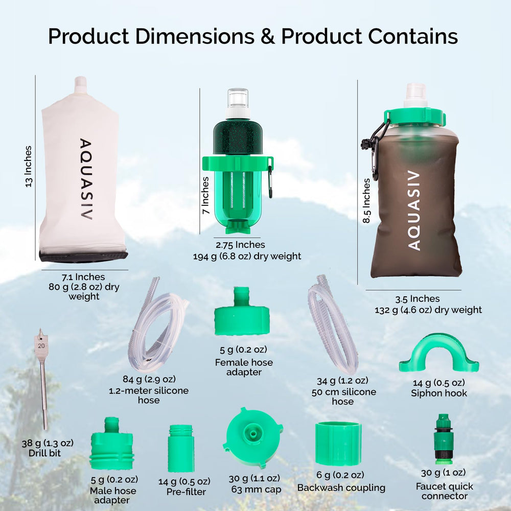 AQUASIV bucket filtration system in use at a basecamp