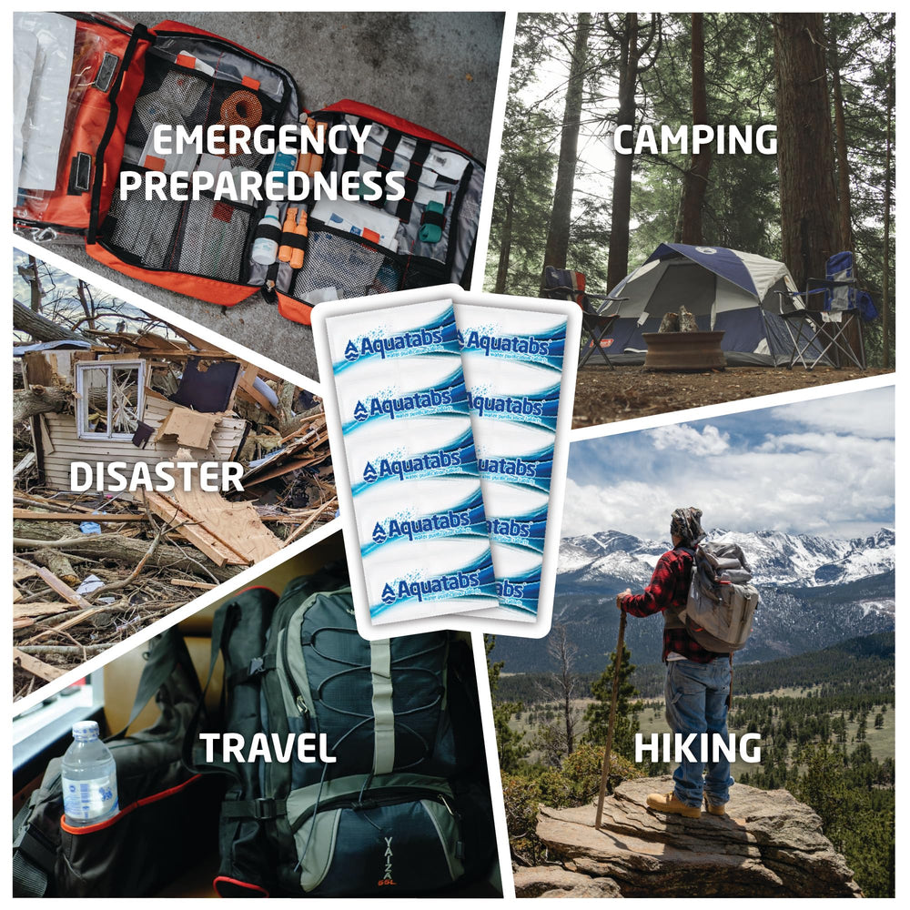 Aquatabs packaging and easy storage in a small emergency kit