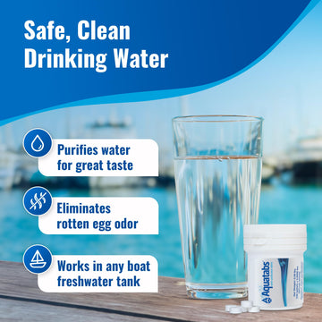 Aquatabs starter kit for boat or RV use demonstrates easy setup.