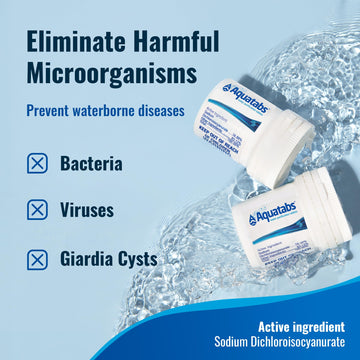 Aquatabs test strips with color chart for quick in-tank chlorine verification.