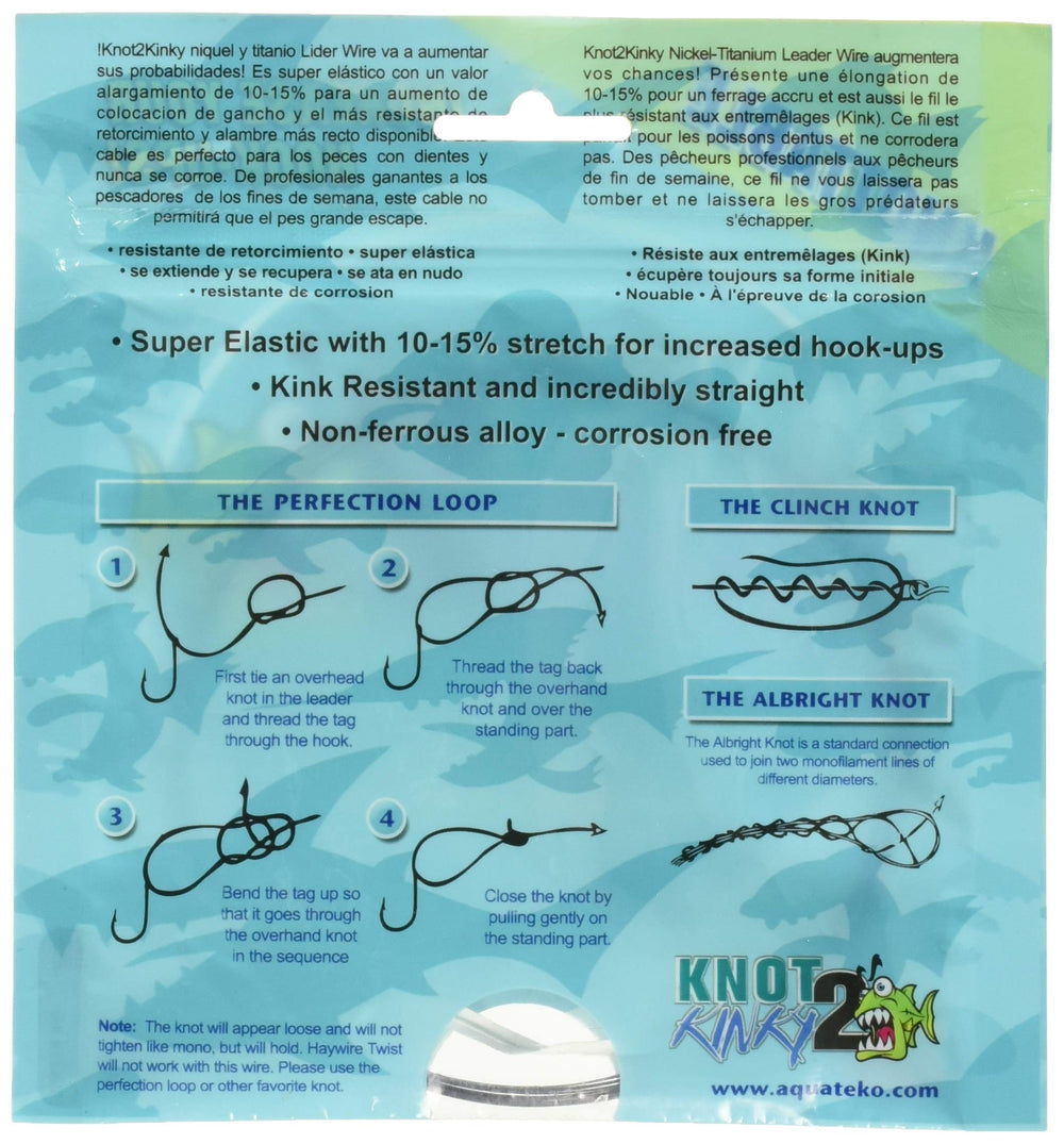 Knot2Kinky leader flex test highlights resilience to bending without permanent deformation.