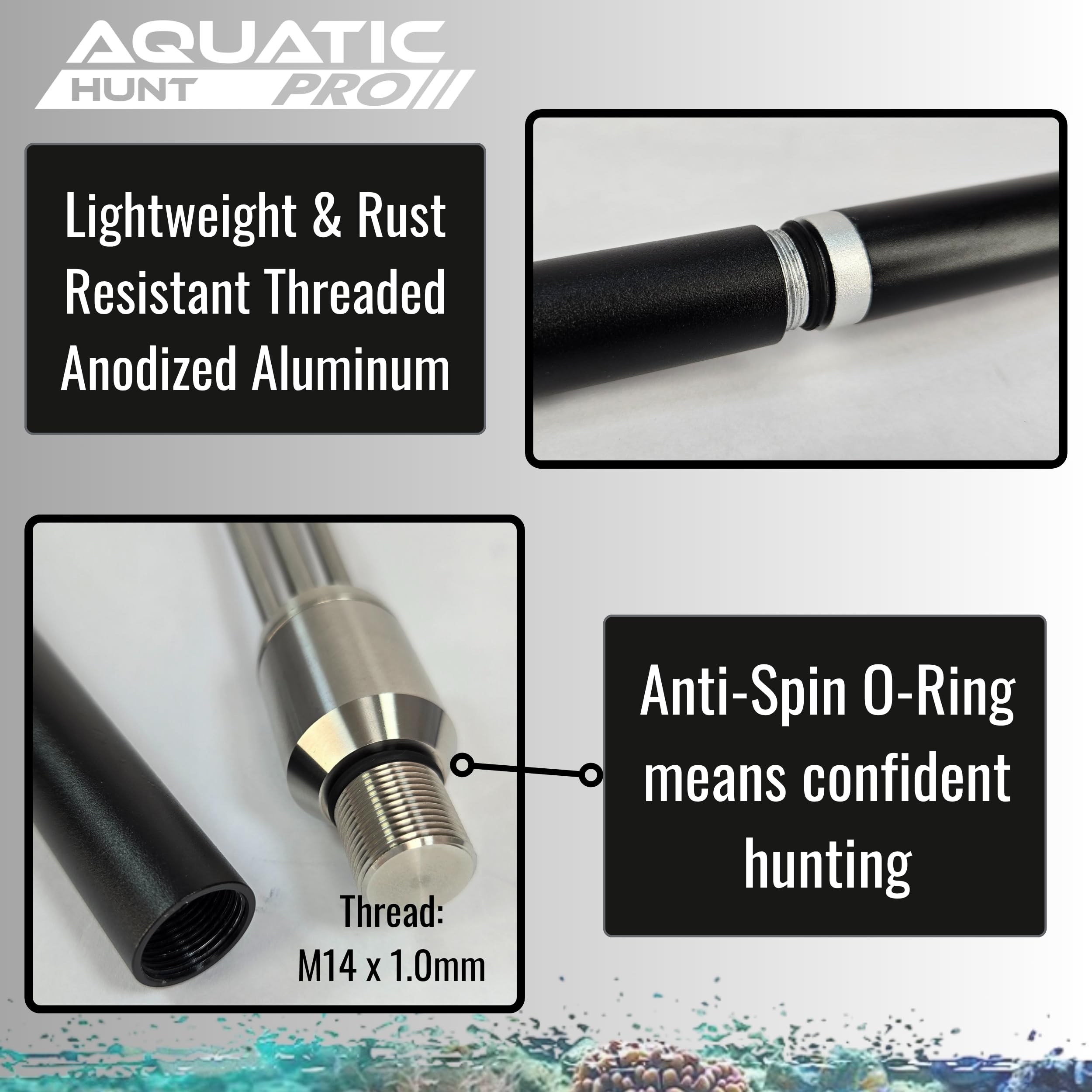 Aquatic Hunt Tourney King anti-spin o-rings maintain stable accuracy.