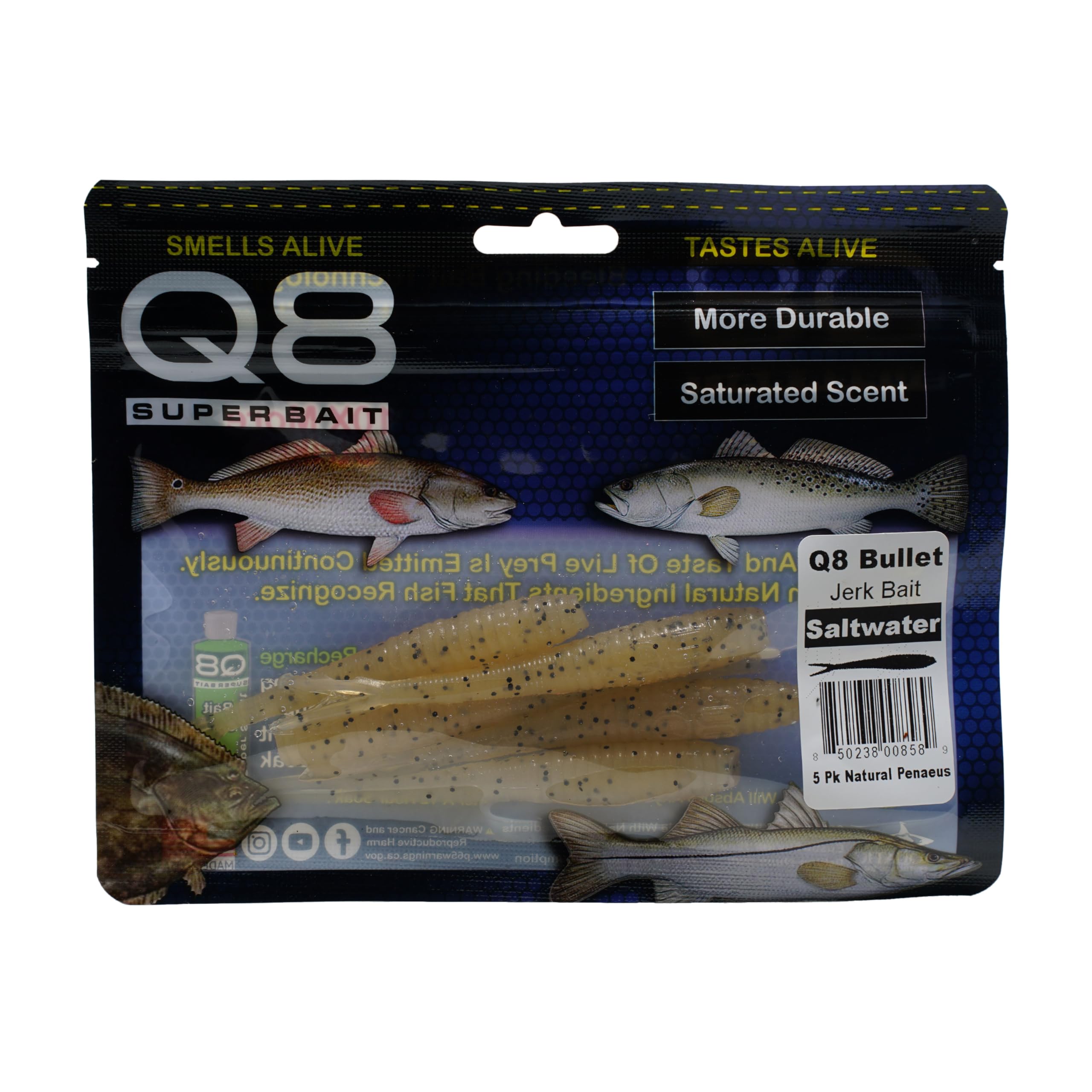 Aquatic Nutrition Q8 bait in open packaging shows its premium Penaeus scent