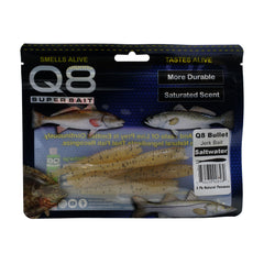 Aquatic Nutrition Q8 bait in open packaging shows its premium Penaeus scent