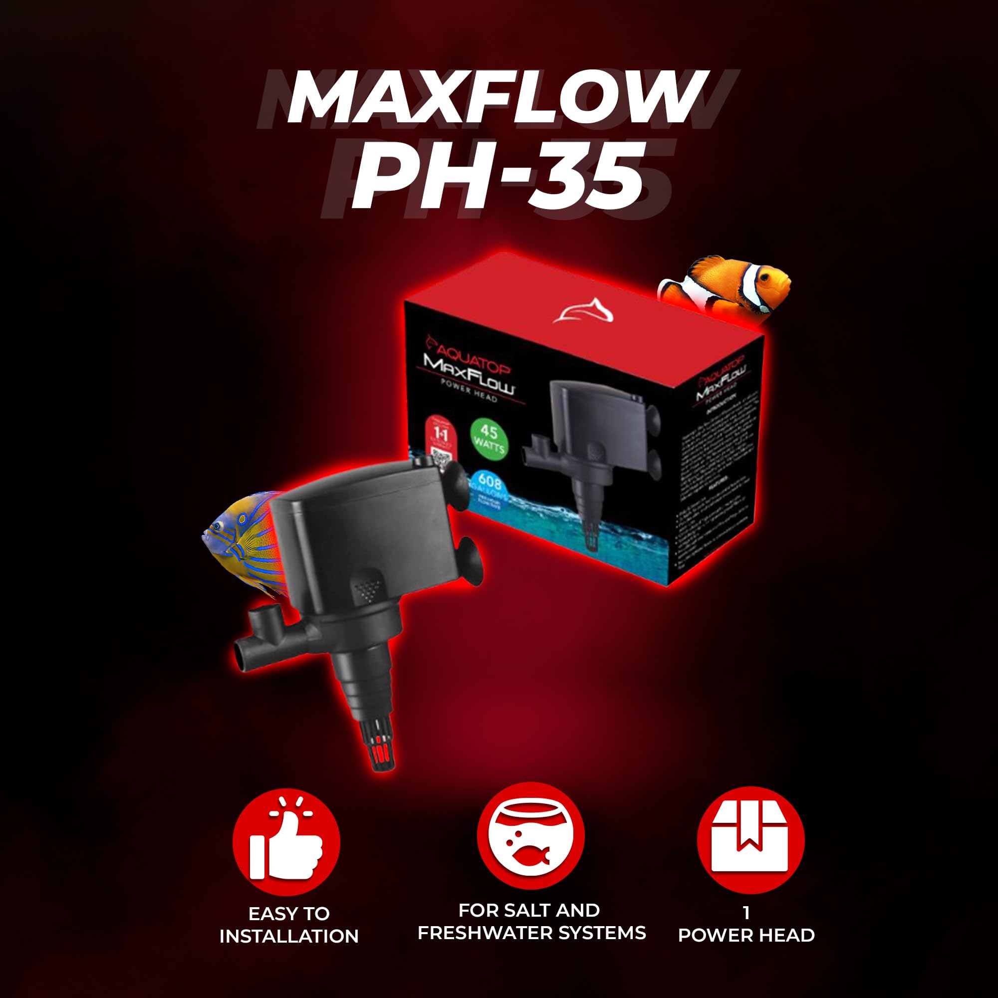 Aquatop MaxFlow compatible with under-gravel filtration for efficient filtration.