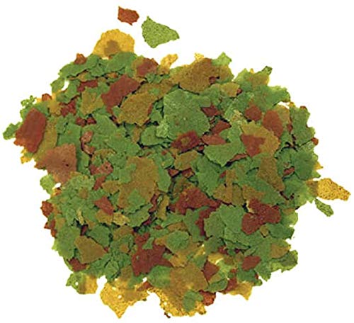 Aqueon Tropical Flakes ingredients panel, natural nutrients supporting color and vitality.