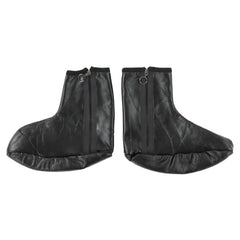 AQUR2020 PU Leather Muslim Socks zipper closeup for easy on-off convenience.