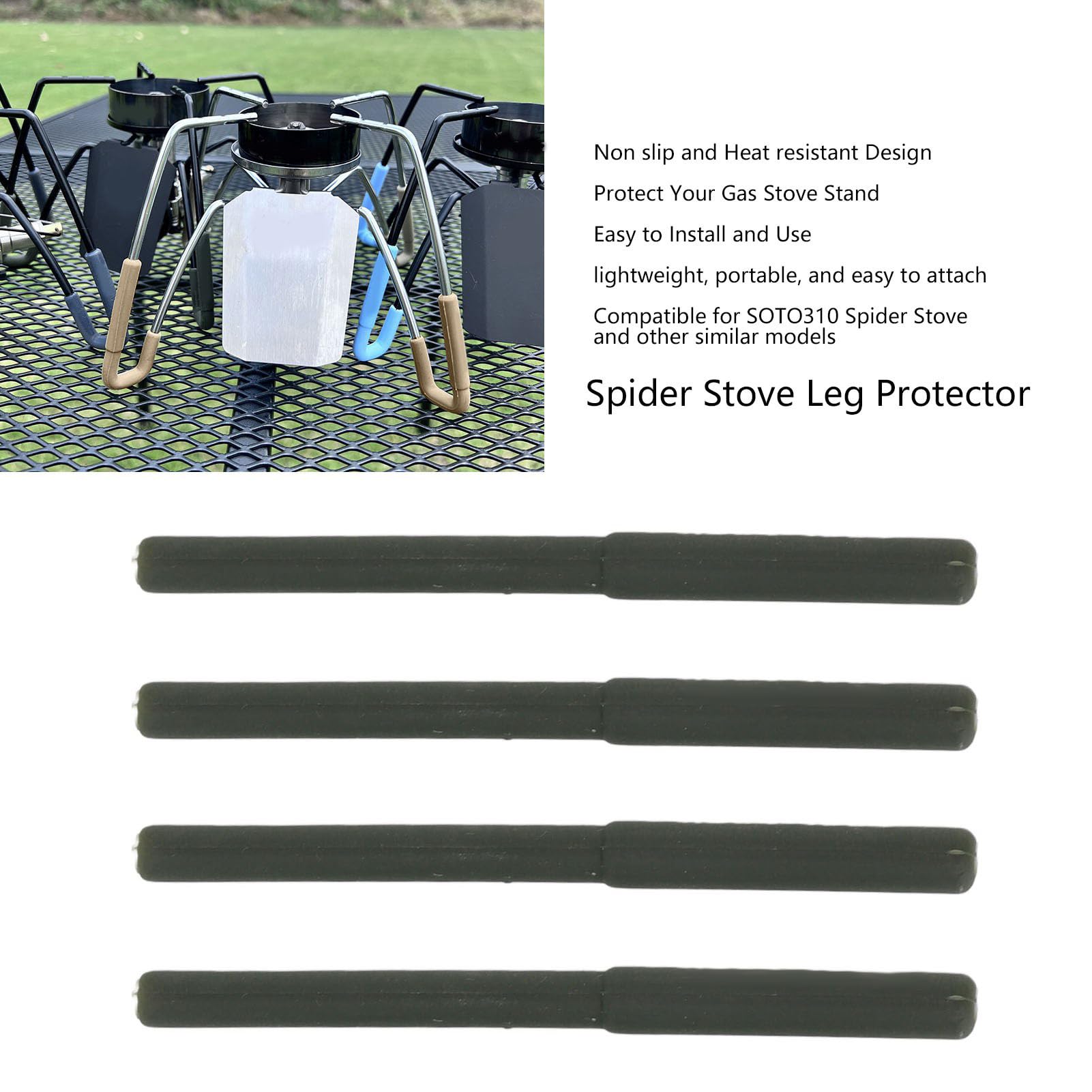 Aqur2020 spider stove leg protector army green lightweight and portable