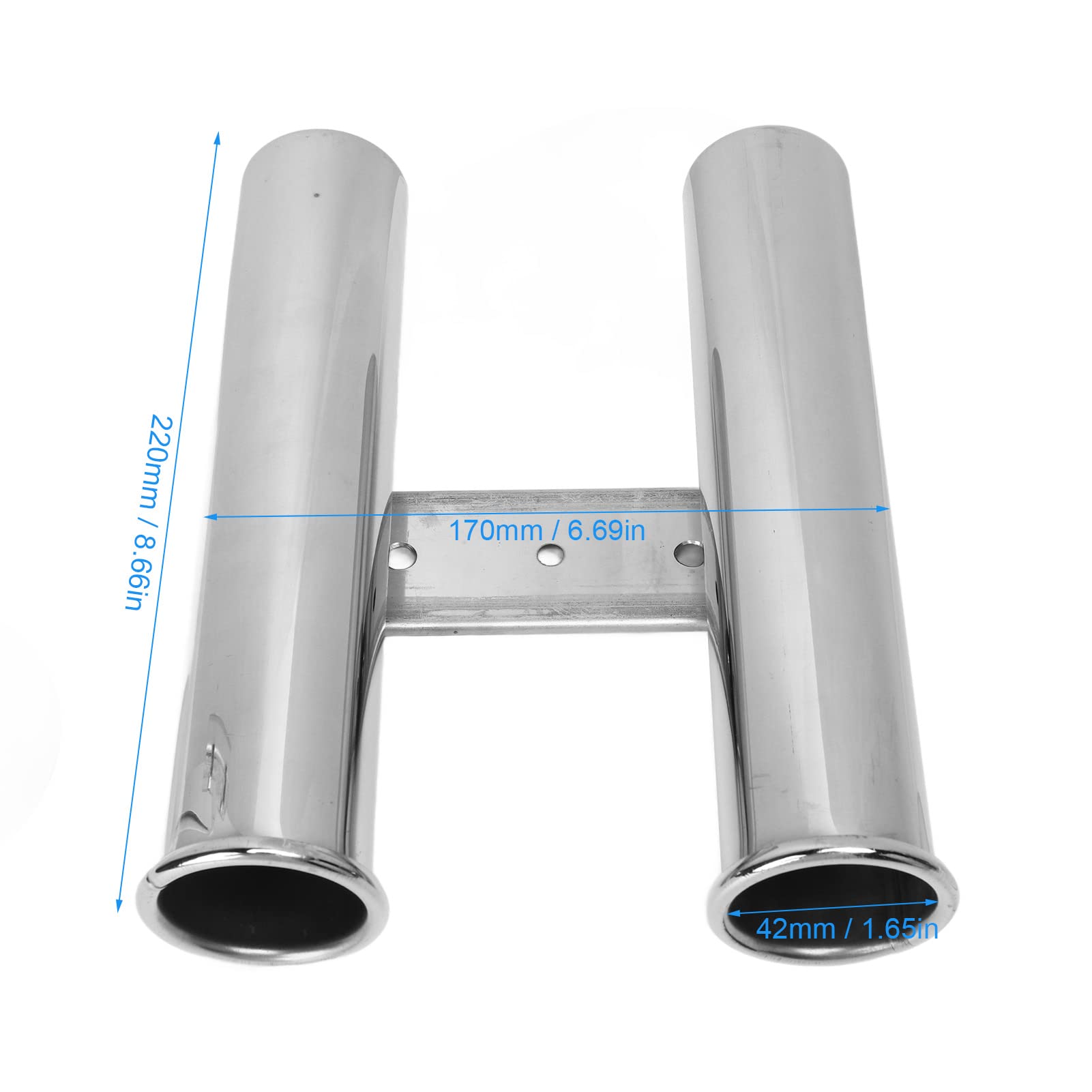 aqxreight two-link holder on boat rail showing secure multi-rod storage