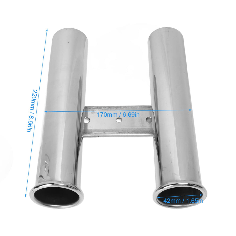 aqxreight two-link holder on boat rail showing secure multi-rod storage