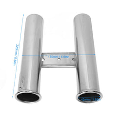 aqxreight two-link holder on boat rail showing secure multi-rod storage