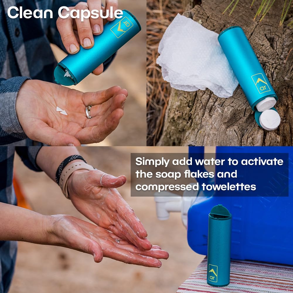 AR Soap flakes dissolve in water to create a refreshing hand wash.