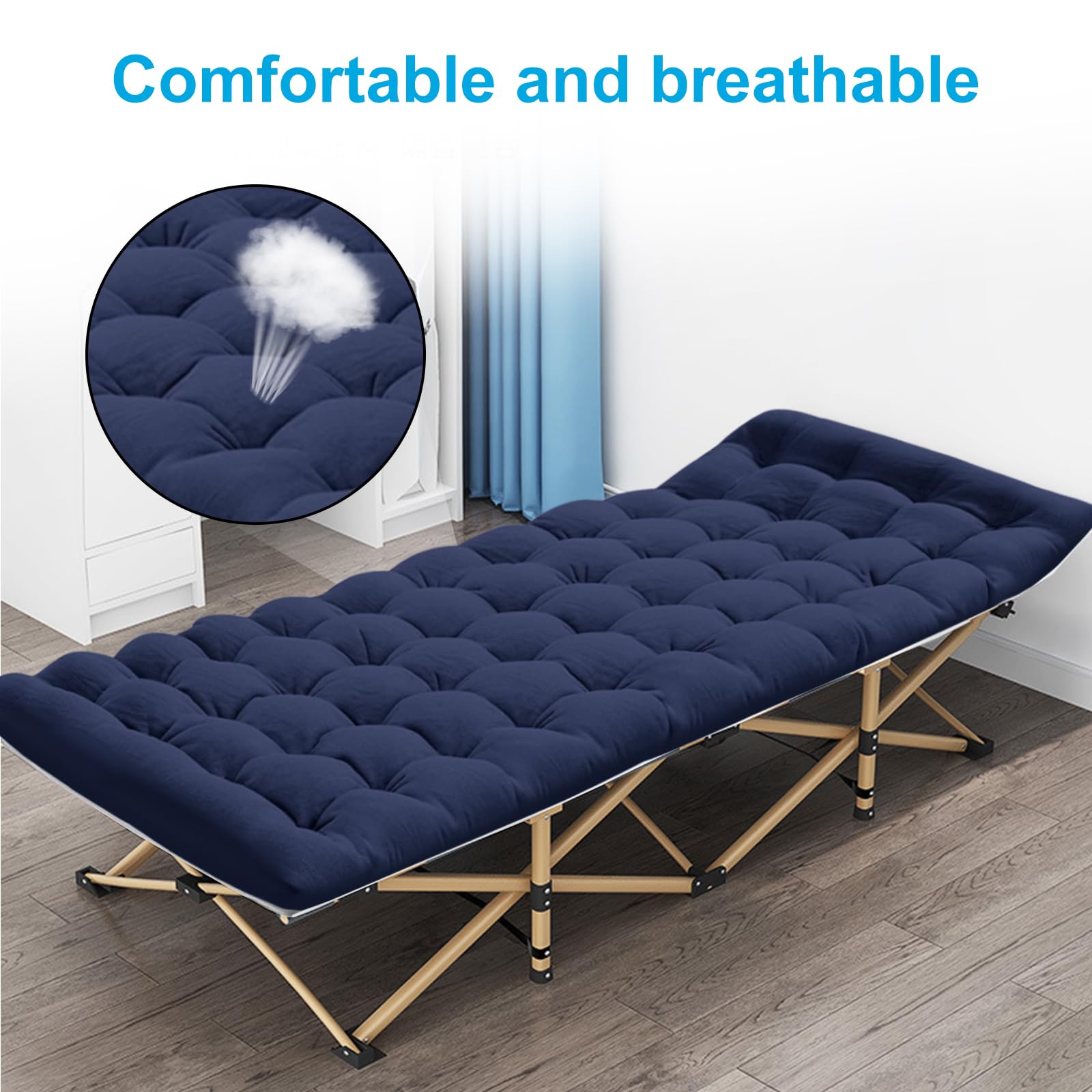 ARAER cot’s heavy-duty frame supports up to 450 lbs for versatile use.
