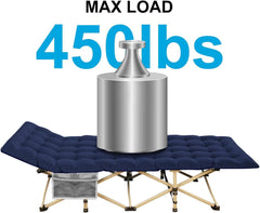 ARAER camping cot folded in carry bag for easy transport
