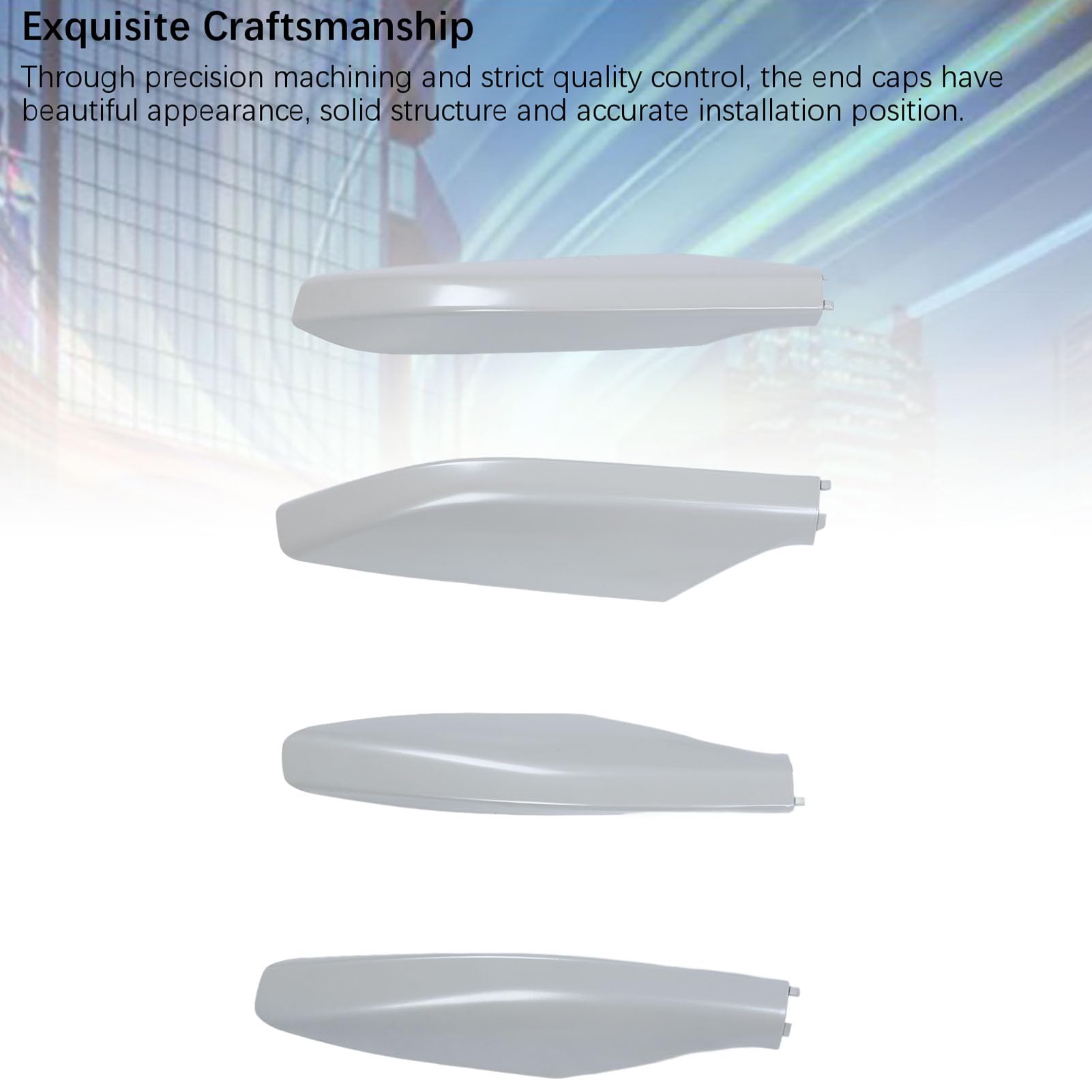 Aramox four-pack color-matched end caps restore a pristine rail appearance.