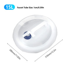 Aramox foldable water container with spigot close-up showing leak-proof faucet.
