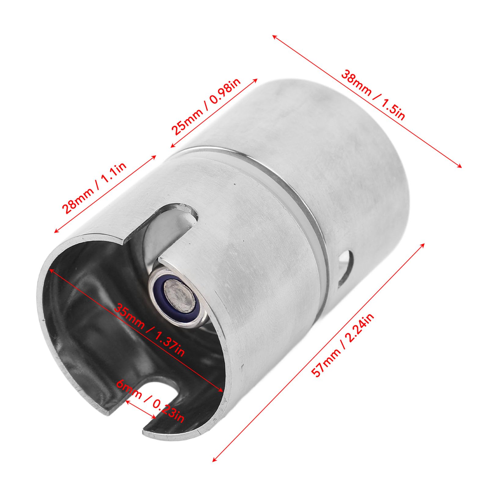 Mirror-polished finish and rust resistance for salty water trips.