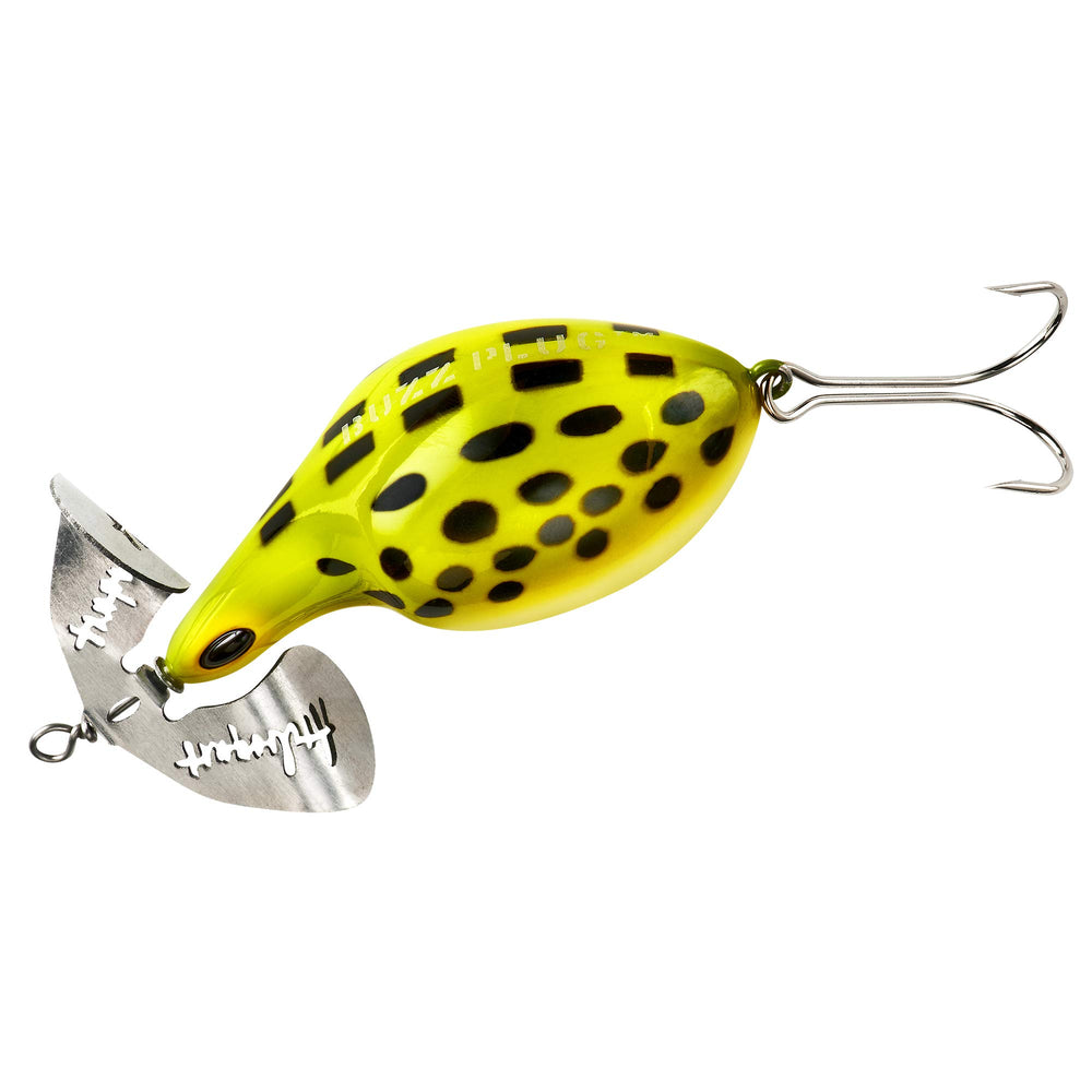 Arbogast Buzz Plug front view highlights the floating lure designed for paused strikes.