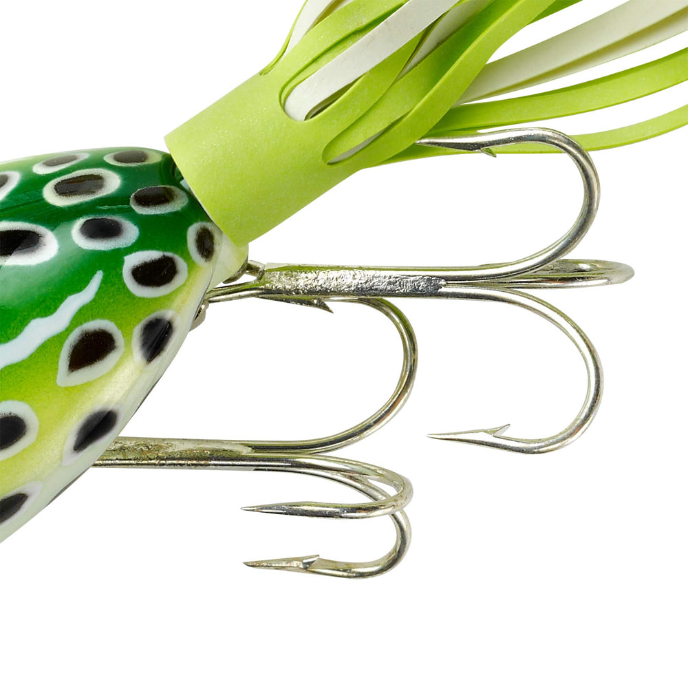 Arbogast Hula Popper Pulsating skirt energizes fast-action topwater lures