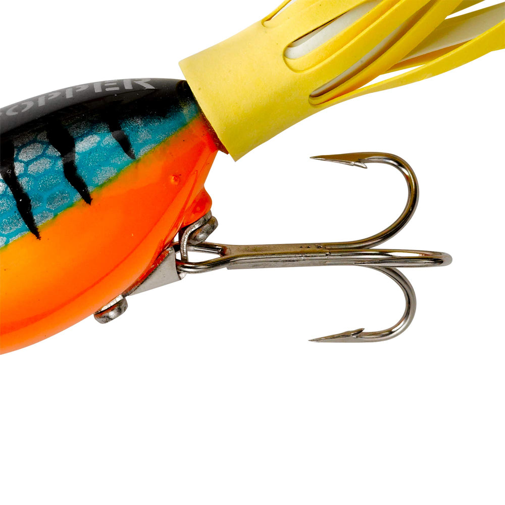 Arbogast Hula Popper side view highlighting concave mouth for loud bloops