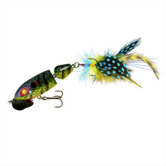 Arbogast Jointed Jitterbug 2.0 front view in Blue Kill showing bold topwater action