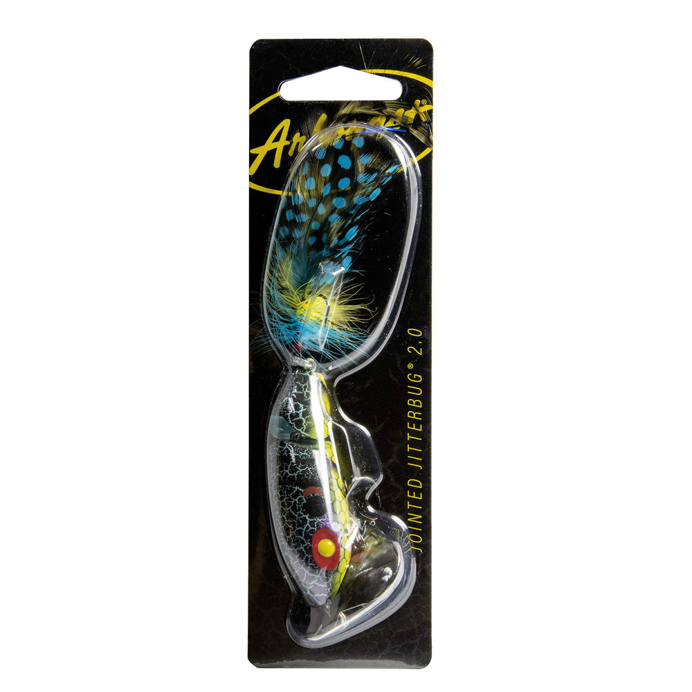 Arbogast Jointed Jitterbug 2.0 rear feather treble drifts during pause for extra strikes