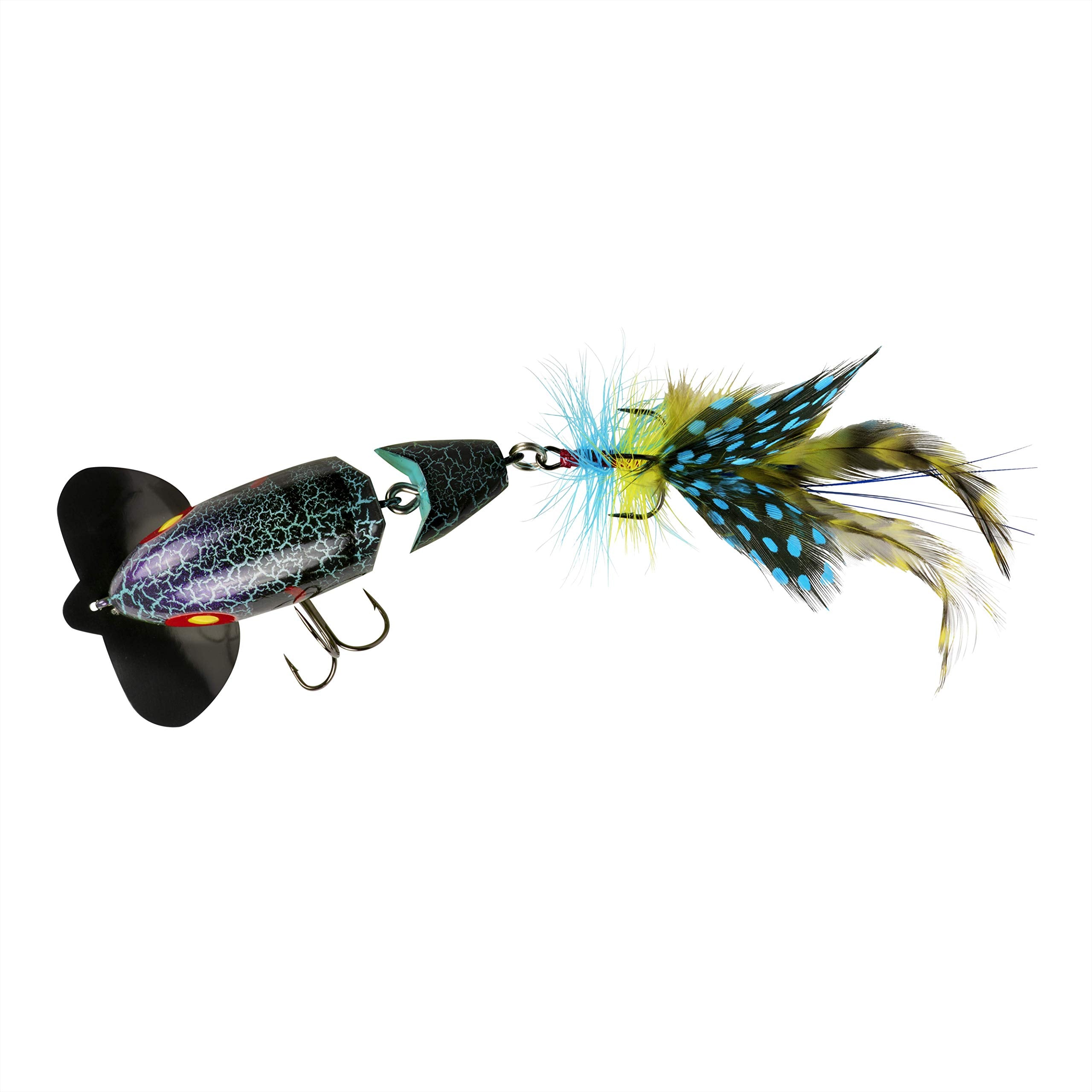 Arbogast Jointed Jitterbug 2.0 side profile in Blue Kill highlighting aggressive wiggle