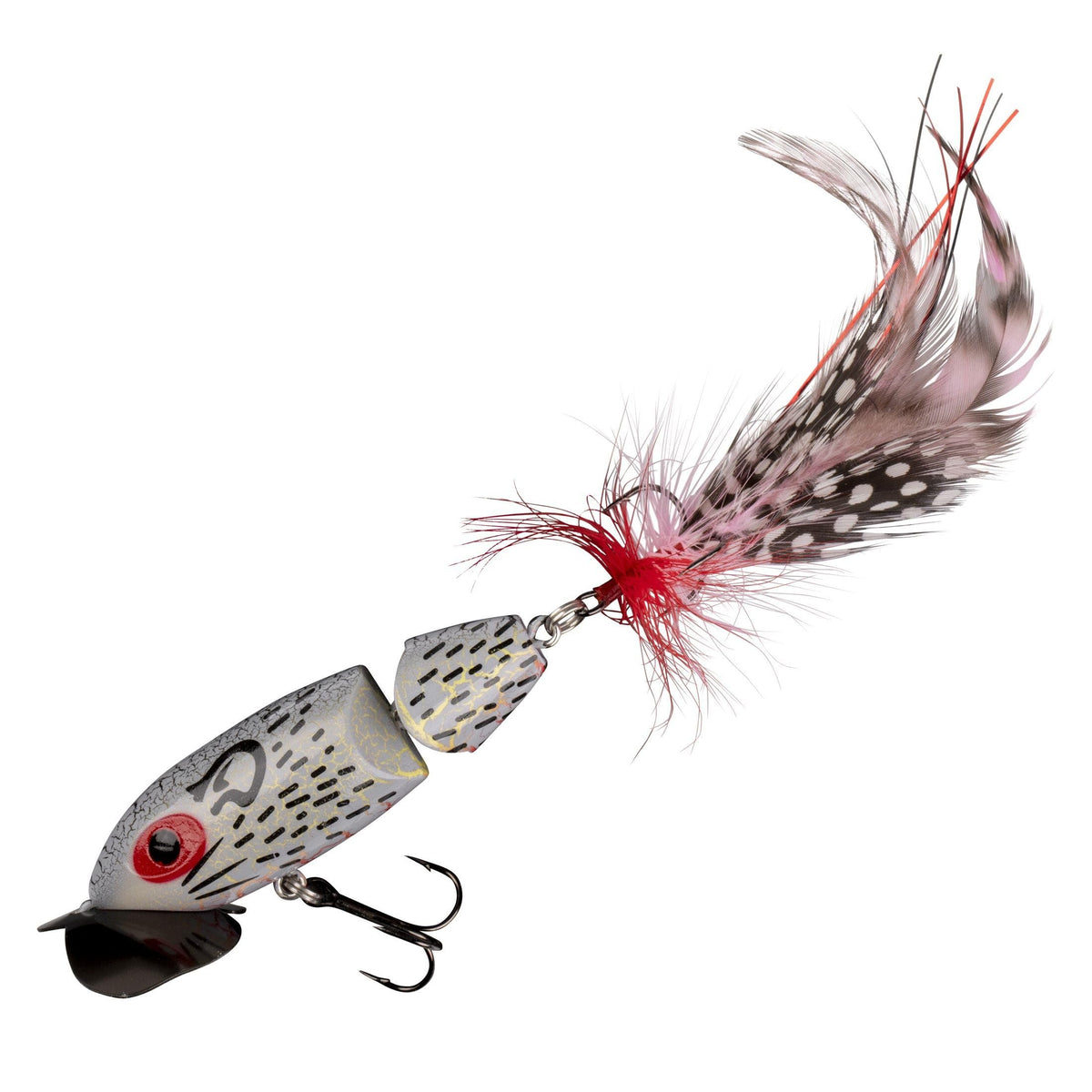 Arbogast Jointed Jitterbug 2.0 Zombie Rat lure delivers intense water action for aggressive strikes.