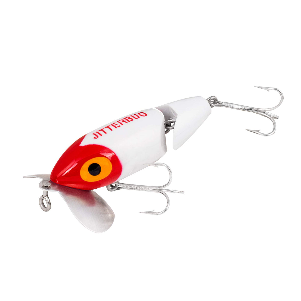 Arbogast Jointed Jitterbug topwater lure front and back action attracts powerful strikes