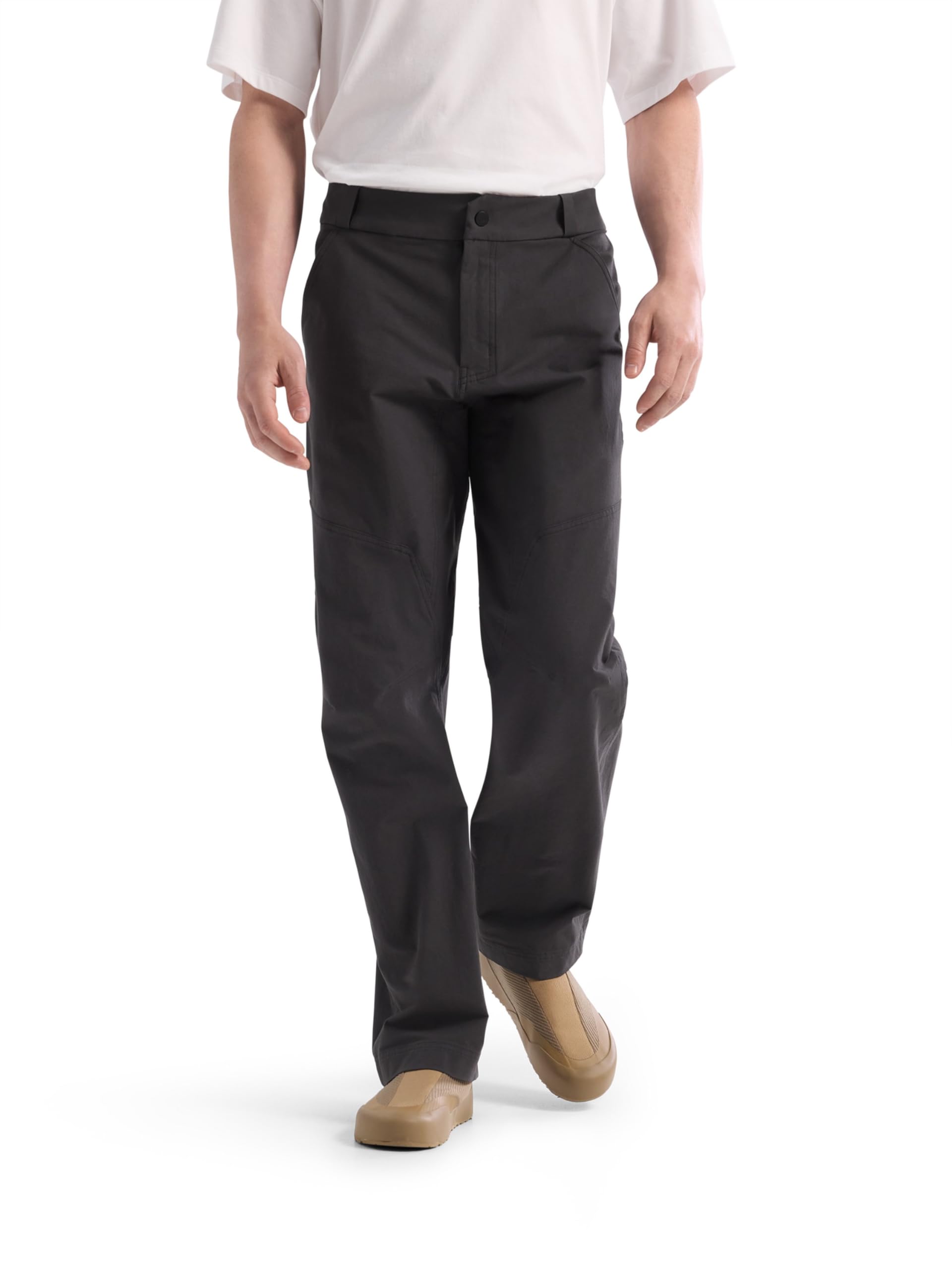 Arc'teryx Cronin Cotton Pant front view shows relaxed movement-friendly fit.