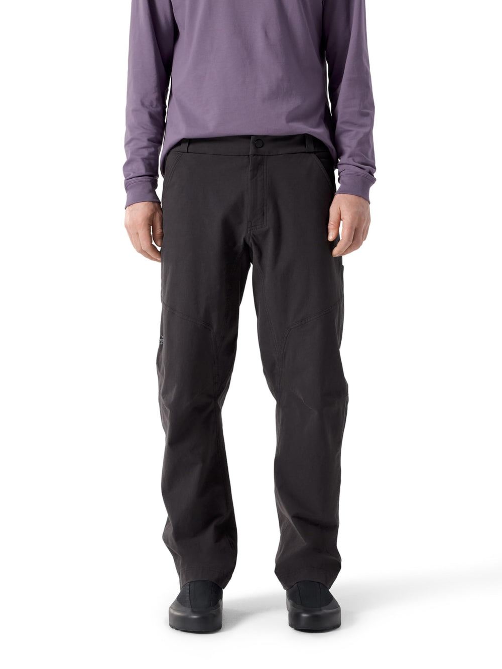 Arc'teryx Cronin Cotton Pant front view shows relaxed movement-friendly fit.