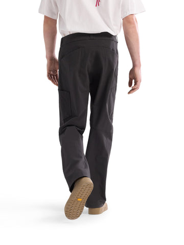 Arc'teryx Cronin Cotton-nylon weave close-up highlights breathable durability.
