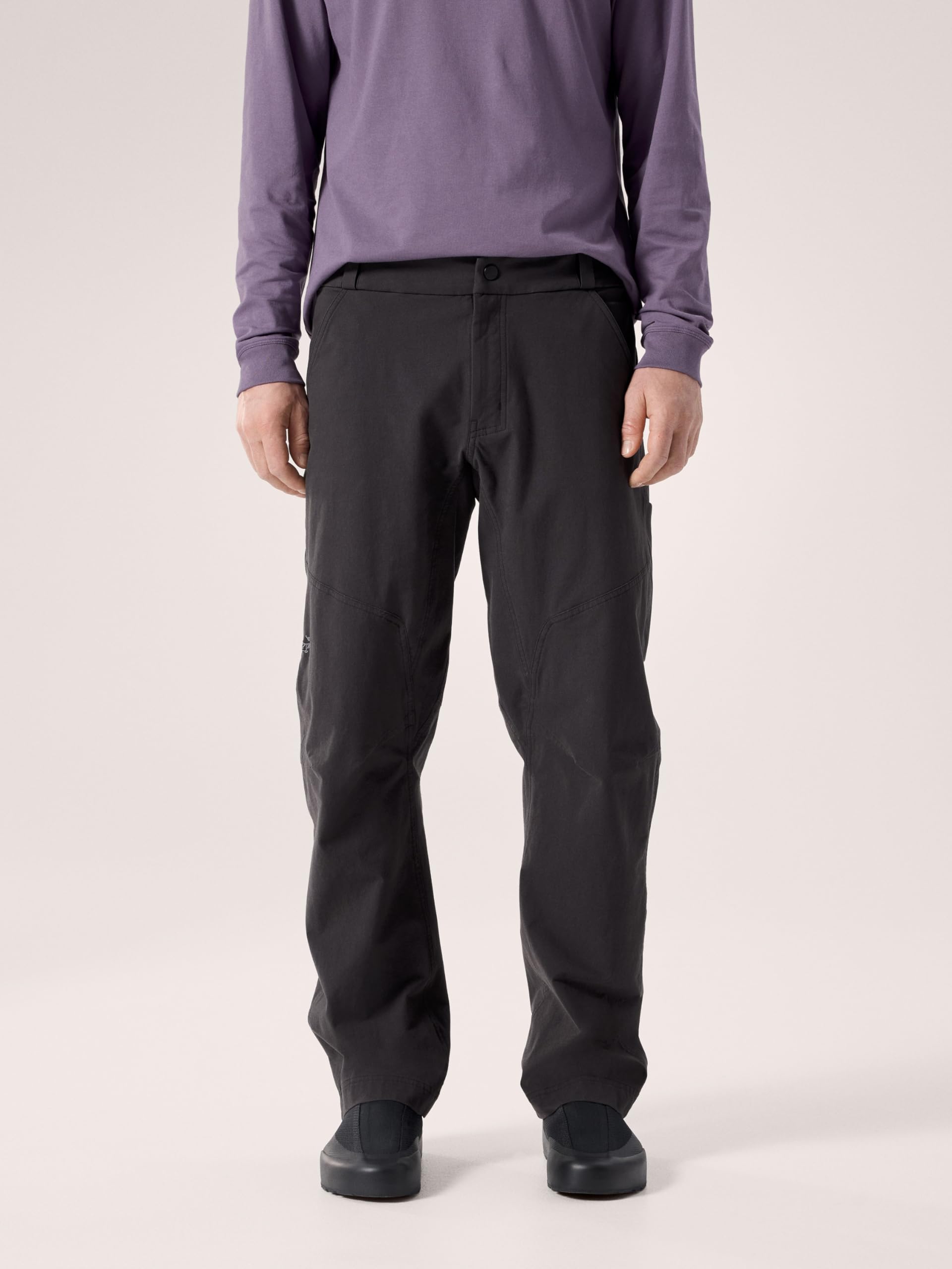 Arc'teryx Cronin waistband close-up demonstrates comfortable under harness fit.