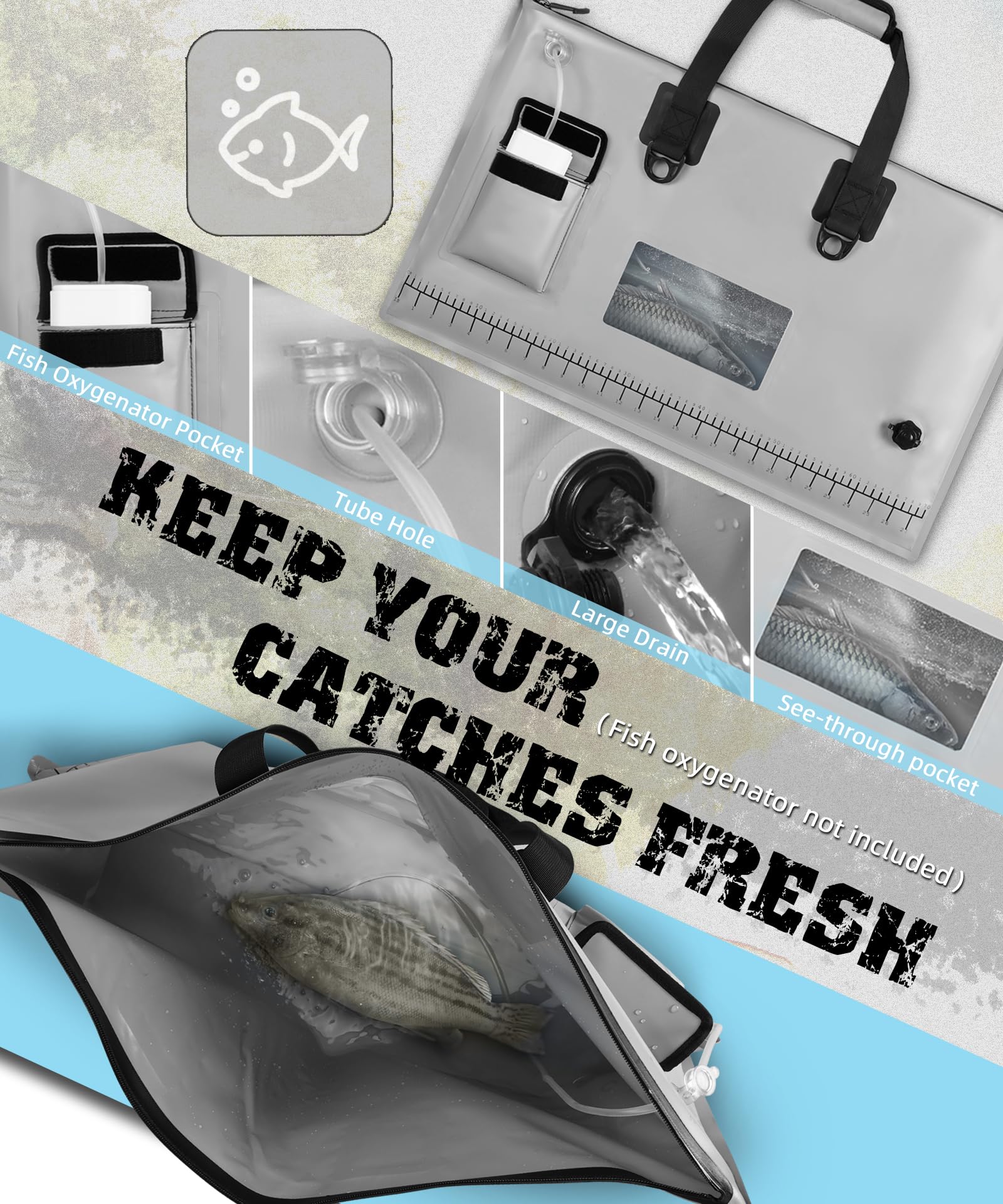 ARCFOX Live Fish Bag mesh weigh-in feature helps quick on-site weighing.