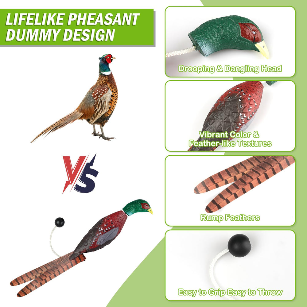 Archerest dead pheasant dummy ribbed body for secure grip during fetch