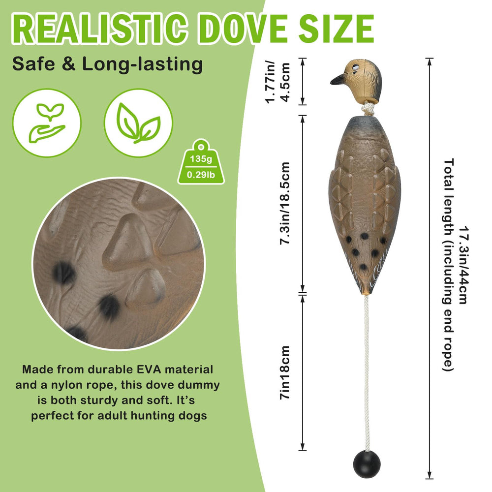 Archerest dove dummy with drooping head for realistic game handling.