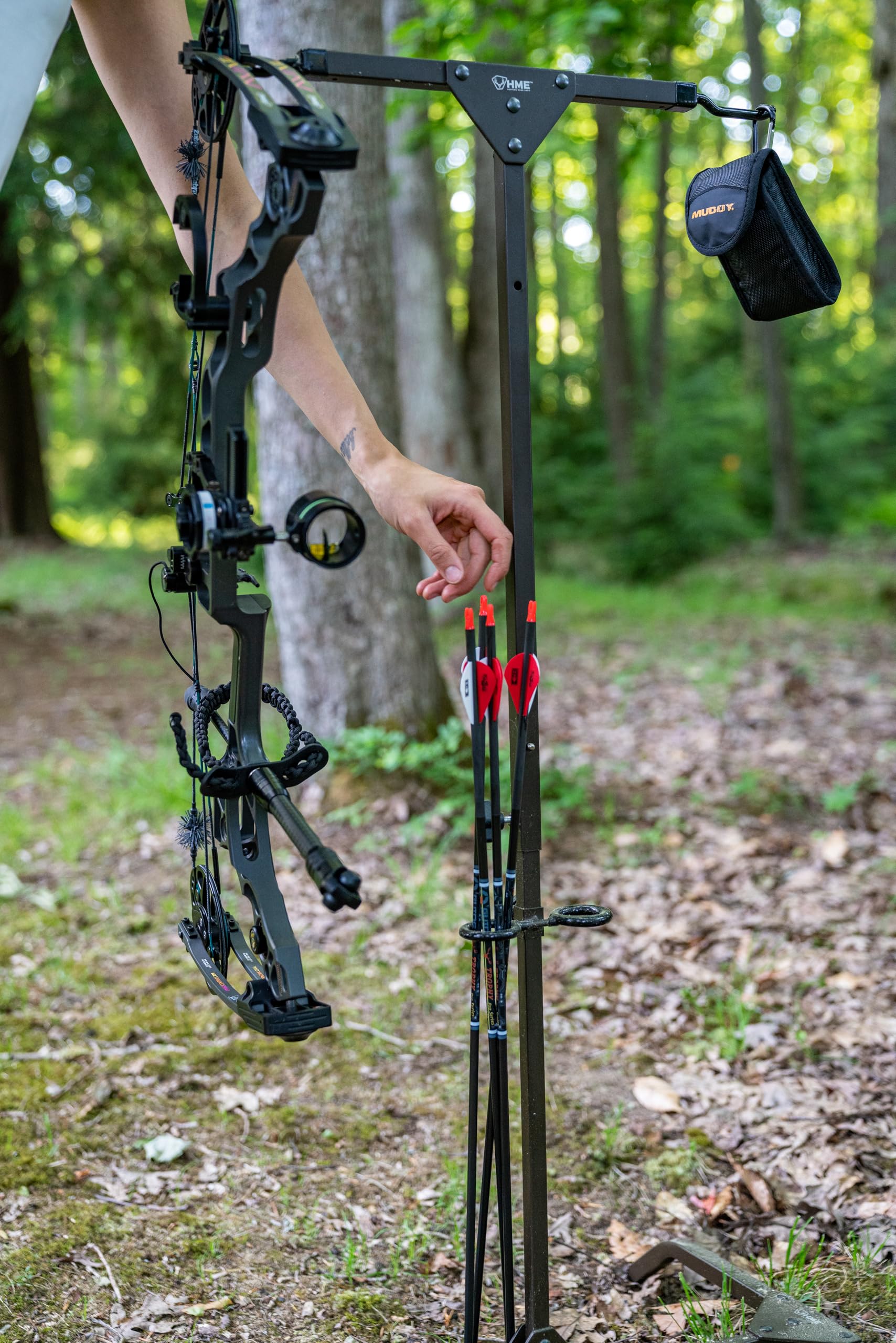 Includes Archer's Arrow Caddies holding arrows on the bow hanger