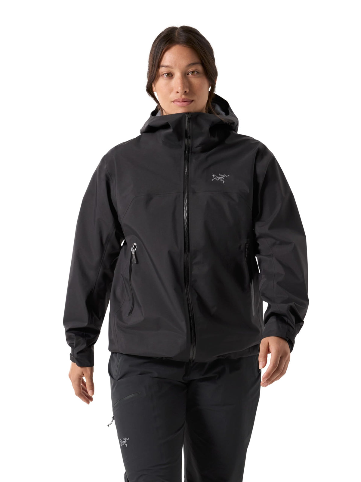 Arc'teryx Beta Jacket Women's Gore-Tex ePE shell close-up for all-weather protection outdoors.