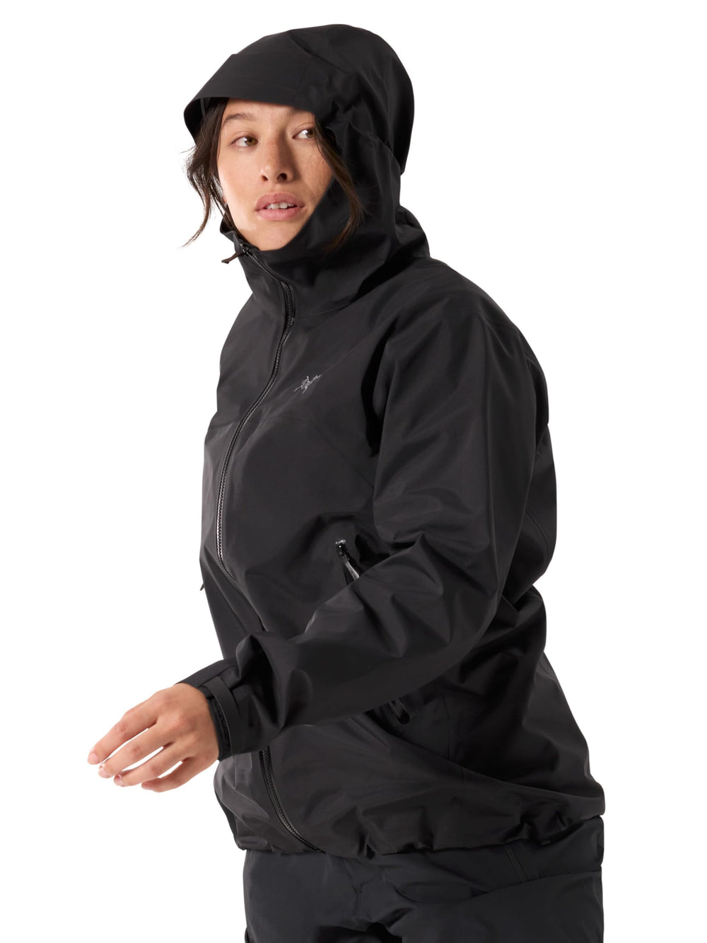 Arc'teryx Beta Jacket Women's hand pockets demonstrate secure storage on hikes.