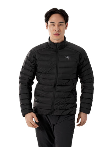 Arc'teryx Cerium Jacket Men hood view shows compact warmth for cold commutes