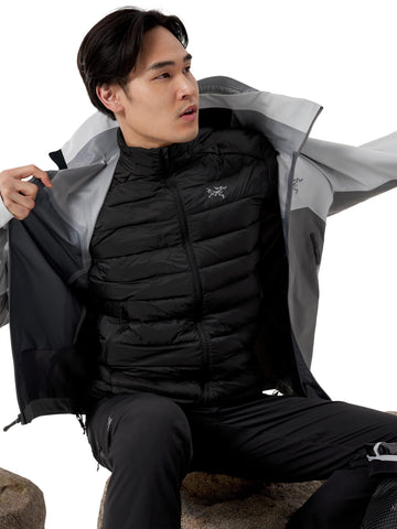 Arc'teryx Cerium Jacket Men StormHood closeup demonstrates weather protection