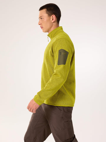 Arc'teryx Covert 1/2 Zip Neck tall collar adds warmth.