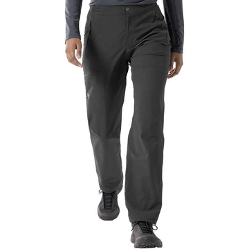 Arc'teryx Gamma Pant Women's moisture-wicking finish speeds sweat evaporation during workouts.